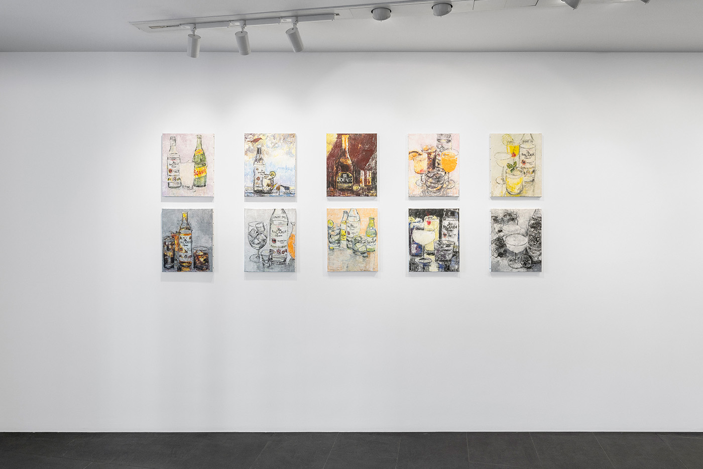 Vue de l’exposition Under the Palm Trees de l'artiste Enoc Pérez à la Galerie Enrico Navarra, Paris, France, 2023